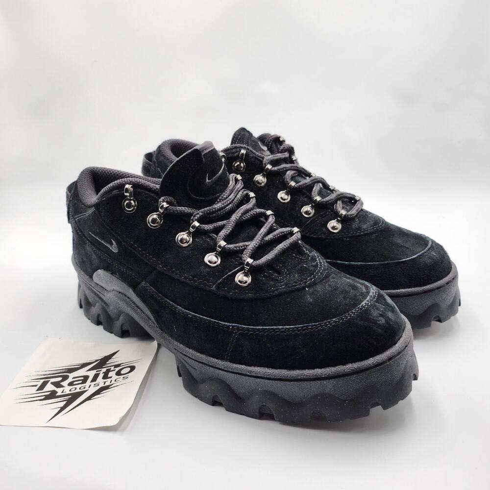 Womens Size 7.5 Nike Sneakers Lahar Low Top Triple Black Suede Upper DB9953-001